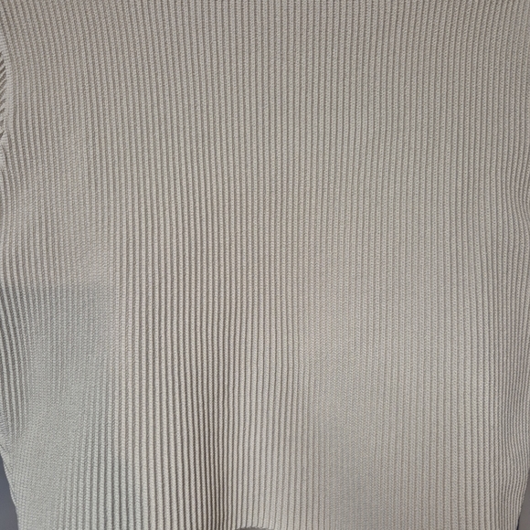 Babaton Short Sleeve  Ribbed Crop Top Women's Size Large Neutral Square Neck - Picture 6 of 13